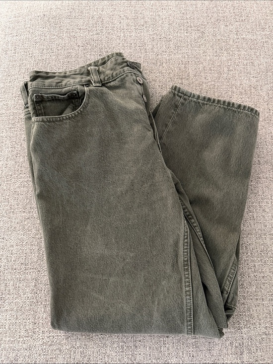 Madewell Denim - Madewell Olive Green Denim Jeans with Branded Waist Label